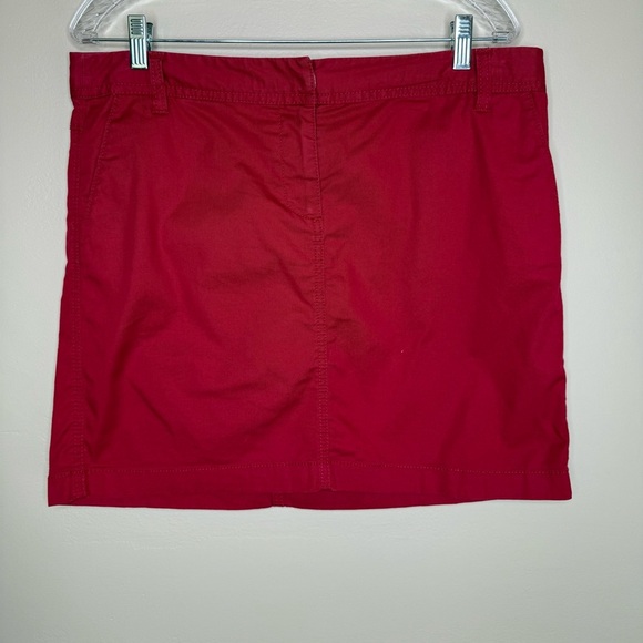 Ann Taylor Loft Red Mini Skirt Front Pockets Zip Fly Size 10 - Picture 1 of 8